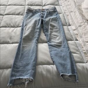 MOTHER Light Blue Distressed Jeans